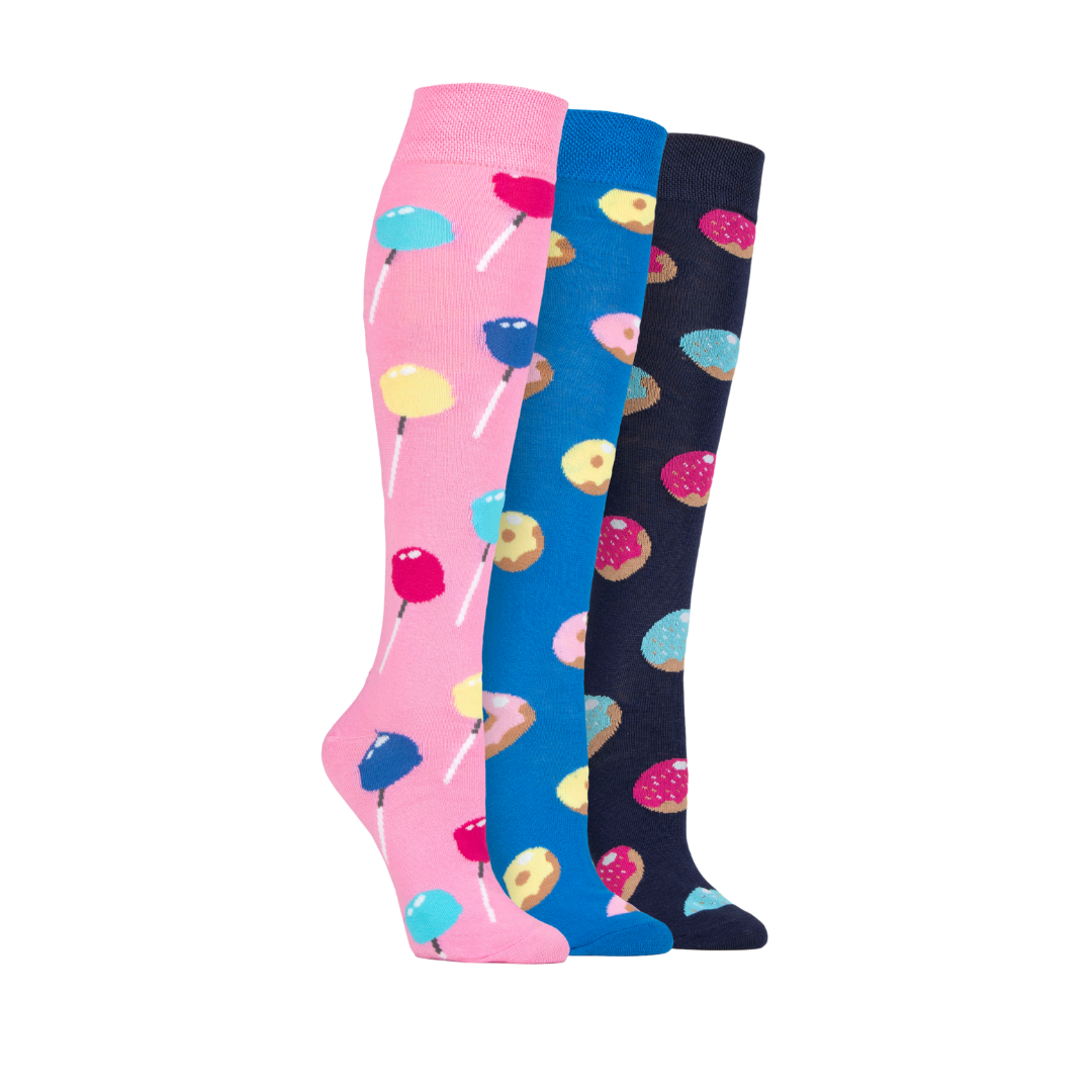 Dare2Wear - Women’s Long Socks - Pack of 3 - Sweets