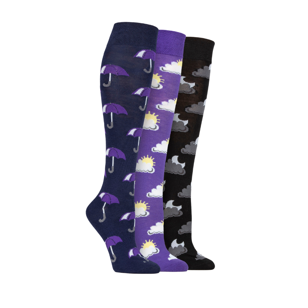 Dare2Wear - Women’s Long Socks - Pack of 3 - Weather