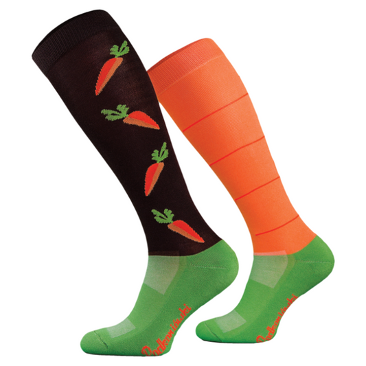 Comodo - Knee High Riding Socks - Carrots - Novelty Odd Socks