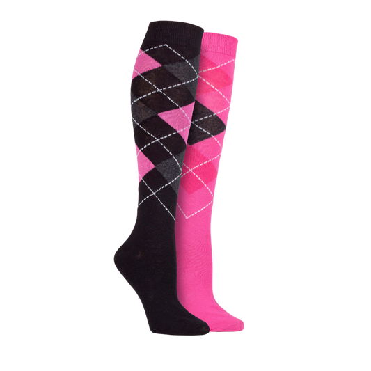 Storm Bloc Knee High Socks - Argyle Design – Multiple sizes/colours
