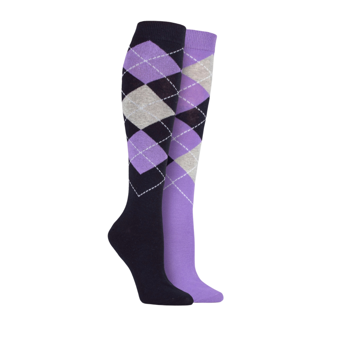 Storm Bloc Knee High Socks - Argyle Design – Multiple sizes/colours