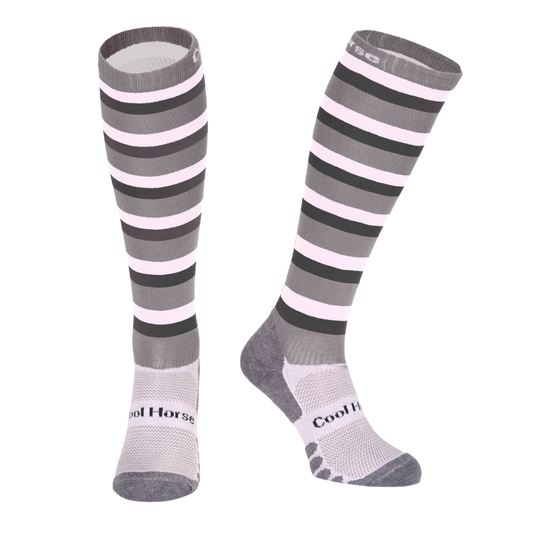 Cool Horse Socks - Competition Sock - Grey Stripes