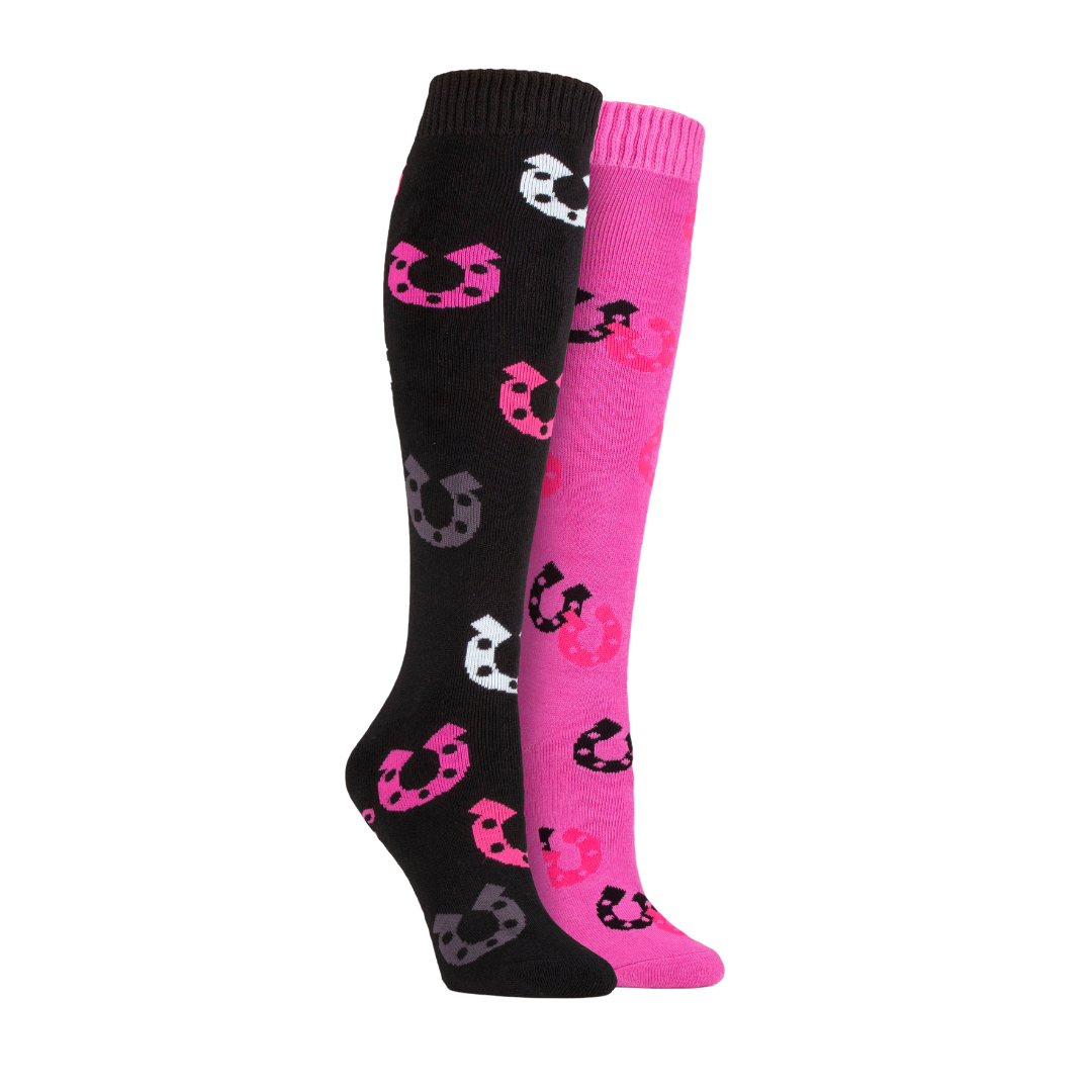 Storm Bloc Knee High Socks - Horseshoe Design - Twin Pack – Multiple sizes/colours