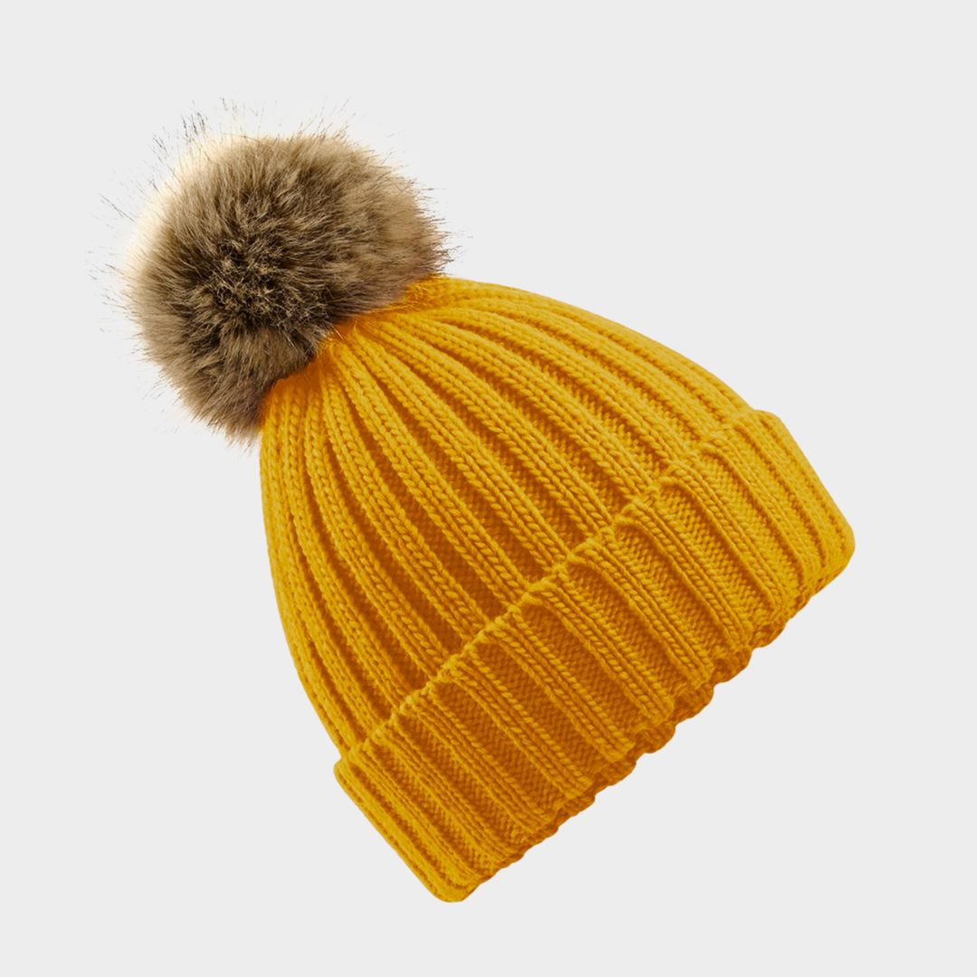 Fur Pom Chunky Knit Beanie - Multiple Colours