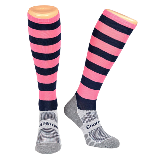 Cool Horse Socks - Competition Sock - Pink & Blue Stripes