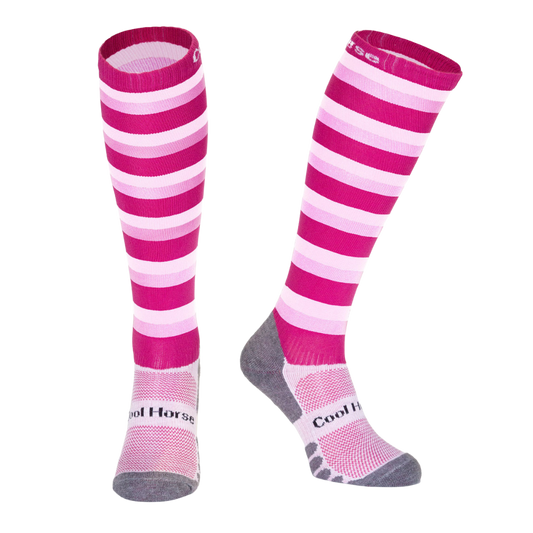 Cool Horse Socks - Competition Sock - Pink Stripes