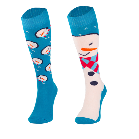 Comodo - Knee High Riding Socks - Snowman - Novelty Odd Socks