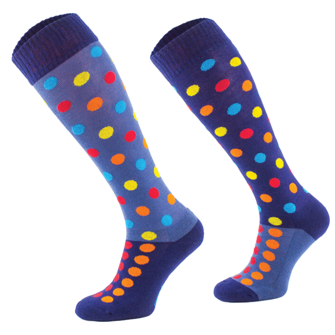 Comodo - Knee High Riding Socks - Spots - Novelty Odd Socks