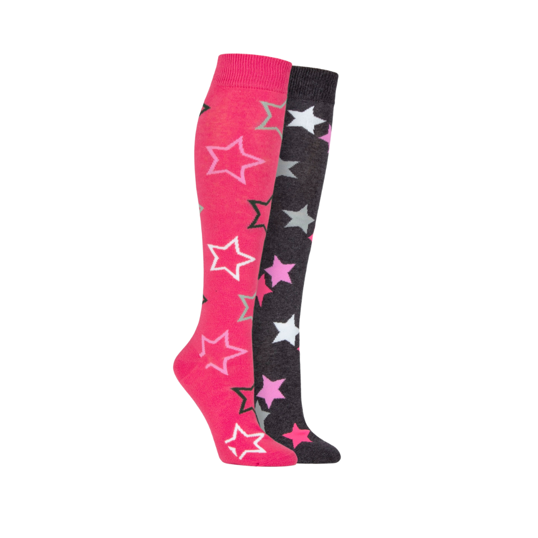 Storm Bloc Knee High Socks - Star Design - Twin Pack – Multiple sizes/colours