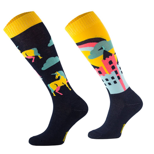 My Horse Shop - Comodo - Comodo - Knee High Riding Socks - Navy Unicorn - Novelty Odd Socks